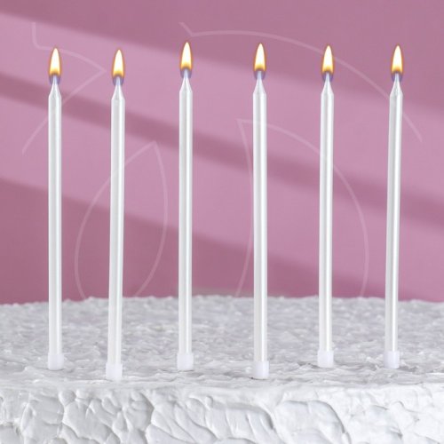 Свечи декоративные Жемчуг глянцевый 12,5 см 6 шт 7597560, 150 ₽ Свечи декоративные Жемчуг глянцевый 12,5 см 6 шт 7597560