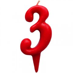 Свеча декоративная округлая "Цифра 3" Красная 2303037, 49 ₽ Свеча декоративная округлая "Цифра 3" Красная 2303037