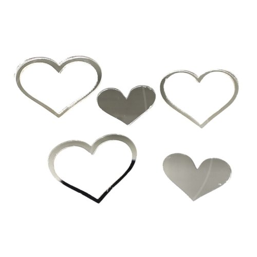 Набор топперов декоративных акриловых "Сердечки" Серебро 5 шт 36371, 199 ₽ Набор топперов декоративных акриловых "Сердечки" Серебро 5 шт 36371