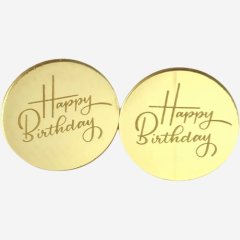 Набор топперов декоративных акриловых "Happy Birthday" Золото 4,5 см 2 шт 36631, 299 ₽ Набор топперов декоративных акриловых "Happy Birthday" Золото 4,5 см 2 шт 36631