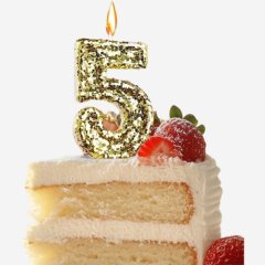 Свеча декоративная Цифра "5" Золотые пайетки 5572719, 89 ₽ Свеча декоративная Цифра "5" Золотые пайетки 5572719