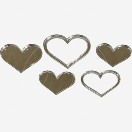 Набор топперов декоративных акриловых "Сердечки" Серебро 5 шт 36586, 199 ₽ Набор топперов декоративных акриловых "Сердечки" Серебро 5 шт 36586