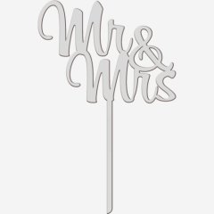 Топпер декоративный акриловый "Mr&Mrs на палочке" Серебро 10х16 см ТСК363, 329 ₽ Топпер декоративный акриловый "Mr&Mrs на палочке" Серебро 10х16 см ТСК363