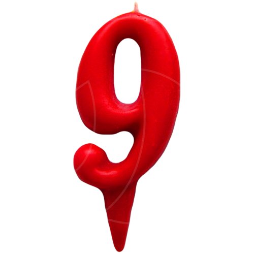 Свеча декоративная округлая "Цифра 9" Красная 2303043, 49 ₽ Свеча декоративная округлая "Цифра 9" Красная 2303043