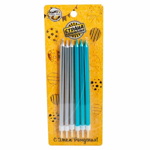 Свечи декоративные Серебрянные и голубые гладкие 13 см 6 шт 4710822, 190 ₽ Свечи декоративные Серебрянные и голубые гладкие 13 см 6 шт 4710822