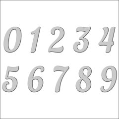 Топпер декоративный акриловый "Цифры боковые" Серебро 5 см ТСК361, 120 ₽ Топпер декоративный акриловый "Цифры боковые" Серебро 5 см ТСК361