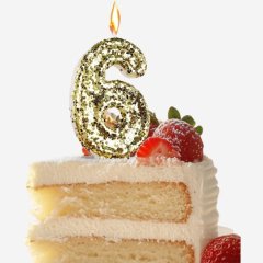 Свеча декоративная Цифра "6" Золотые пайетки 5572720, 89 ₽ Свеча декоративная Цифра "6" Золотые пайетки 5572720