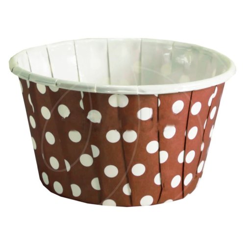 Капсула бумажная с подворотом Коричневая в белый горошек D50 H40 1 шт Б-24, 7 ₽ Капсула бумажная с подворотом Коричневая в белый горошек D50 H40 1 шт Б-24