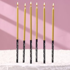 Свечи декоративные Золото с чёрным 14,5 см 6 шт 5122210, 190 ₽ Свечи декоративные Золото с чёрным 14,5 см 6 шт 5122210