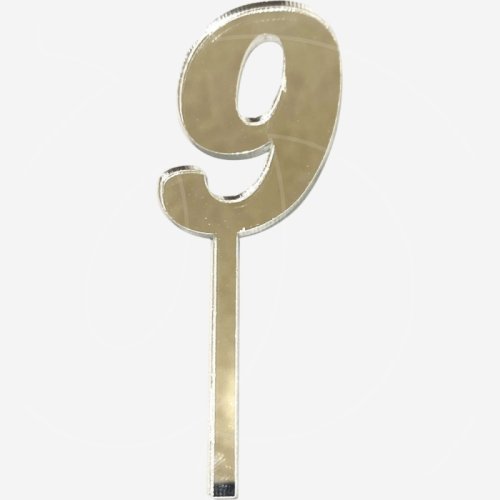 Топпер декоративный акриловый "Цифра 9" Серебро 9,5х3 см , 159 ₽ Топпер декоративный акриловый "Цифра 9" Серебро 9,5х3 см