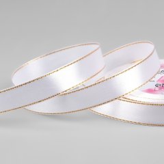 Лента для декора и упаковки Атласная Белая с золотом 15 мм 1902792, 149 ₽ Лента для декора и упаковки Атласная Белая с золотом 15 мм 1902792