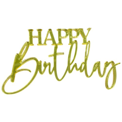 Топпер декоративный акриловый "Happy birthday" Золото 9х5 см 36452, 229 ₽ Топпер декоративный акриловый "Happy birthday" Золото 9х5 см 36452