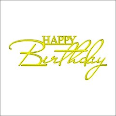Топпер декоративный акриловый "Happy Birthday" Двойное подчеркивание Золото 11х5 см ТСК71, 249 ₽ Топпер декоративный акриловый "Happy Birthday" Двойное подчеркивание Золото 11х5 см ТСК71