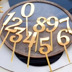 Топпер декоративный акриловый "Цифра 9" Золото , 169 ₽ Топпер декоративный акриловый "Цифра 9" Золото