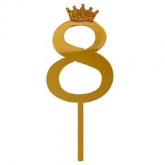 Топпер декоративный акриловый "Цифра 8" Золото , 69 ₽ Топпер декоративный акриловый "Цифра 8" Золото