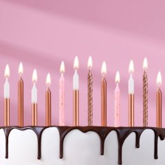 Свечи декоративные Розовый с белым 8 см 12 шт 9943317, 119 ₽ Свечи декоративные Розовый с белым 8 см 12 шт 9943317