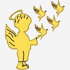 Топпер декоративный акриловый "Ангел с голубем" Золото 9х7 см ТСК372, 389 ₽ Топпер декоративный акриловый "Ангел с голубем" Золото 9х7 см ТСК372